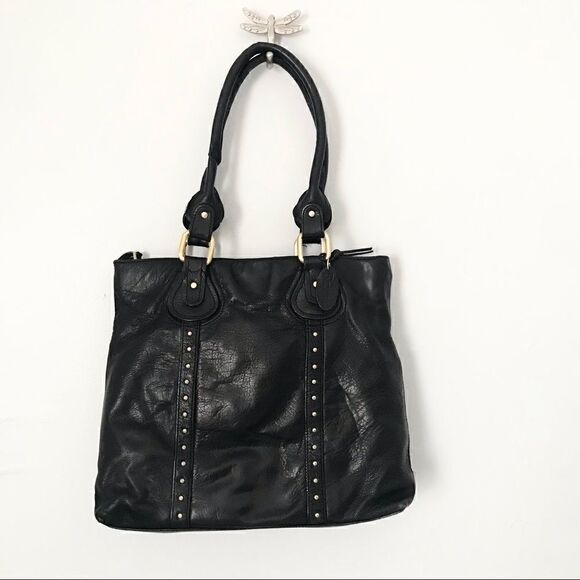 Rolfs black leather purse with gold hardware - Picture 1 of 13